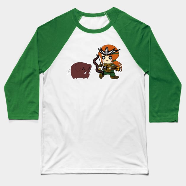 Chibby artemis the goddess of hunt Baseball T-Shirt by Eksinxx